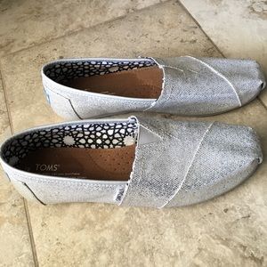 Silver Glitter Toms